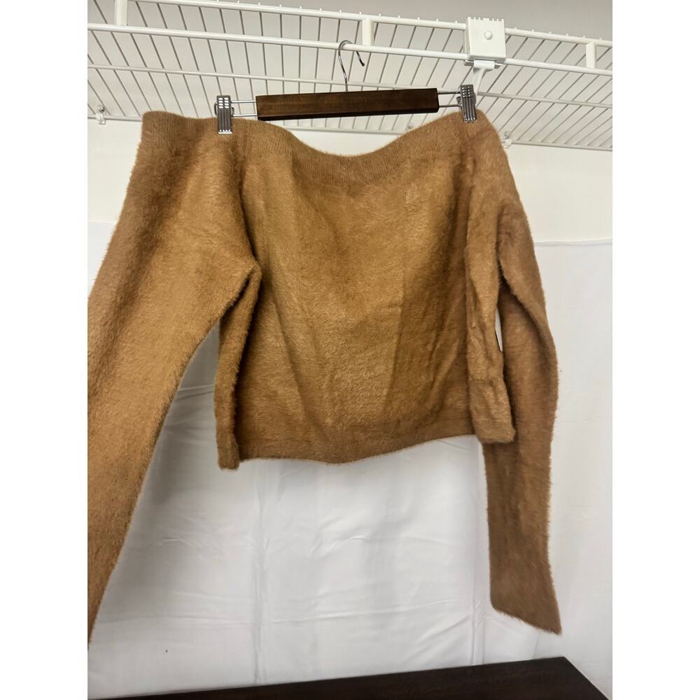 Good American Off the Shoulder Sweater in Warm Caramel 4XL NWT - Picture 2 of 7
